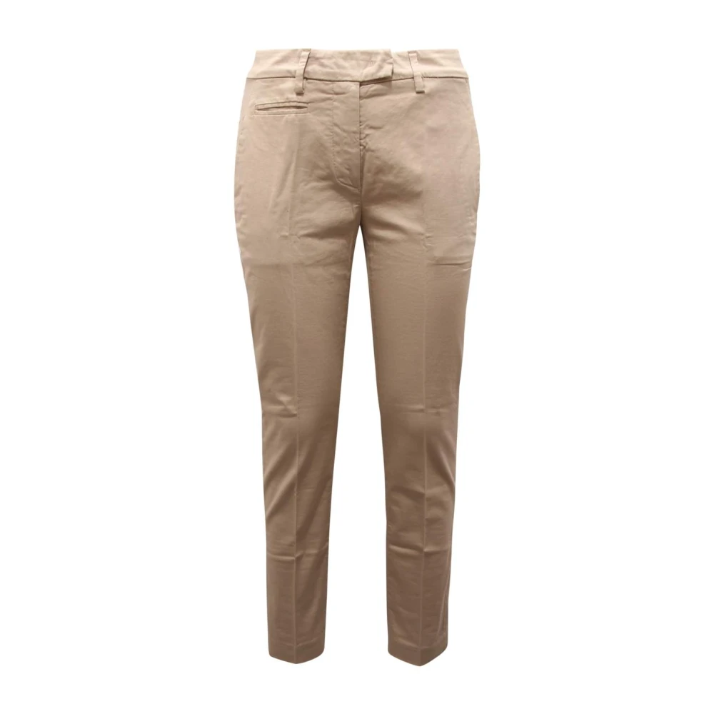 Dondup Women's Beige Slim-Fit Trousers, W27, Perfect Wo Trousers