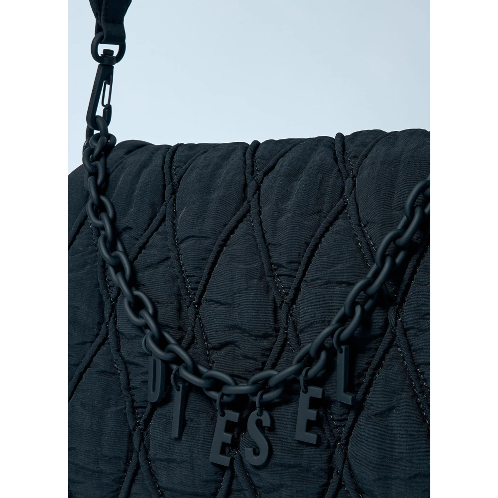 Diesel Gewatteerde Charm-D Schoudertas Black Dames