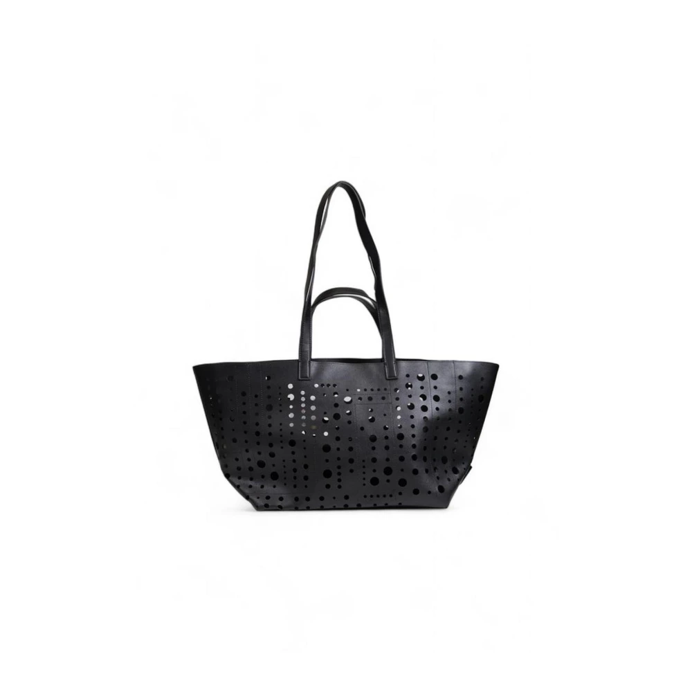 Desigual Gestructureerde polyethyleen handtas voor vrouwen Black Dames