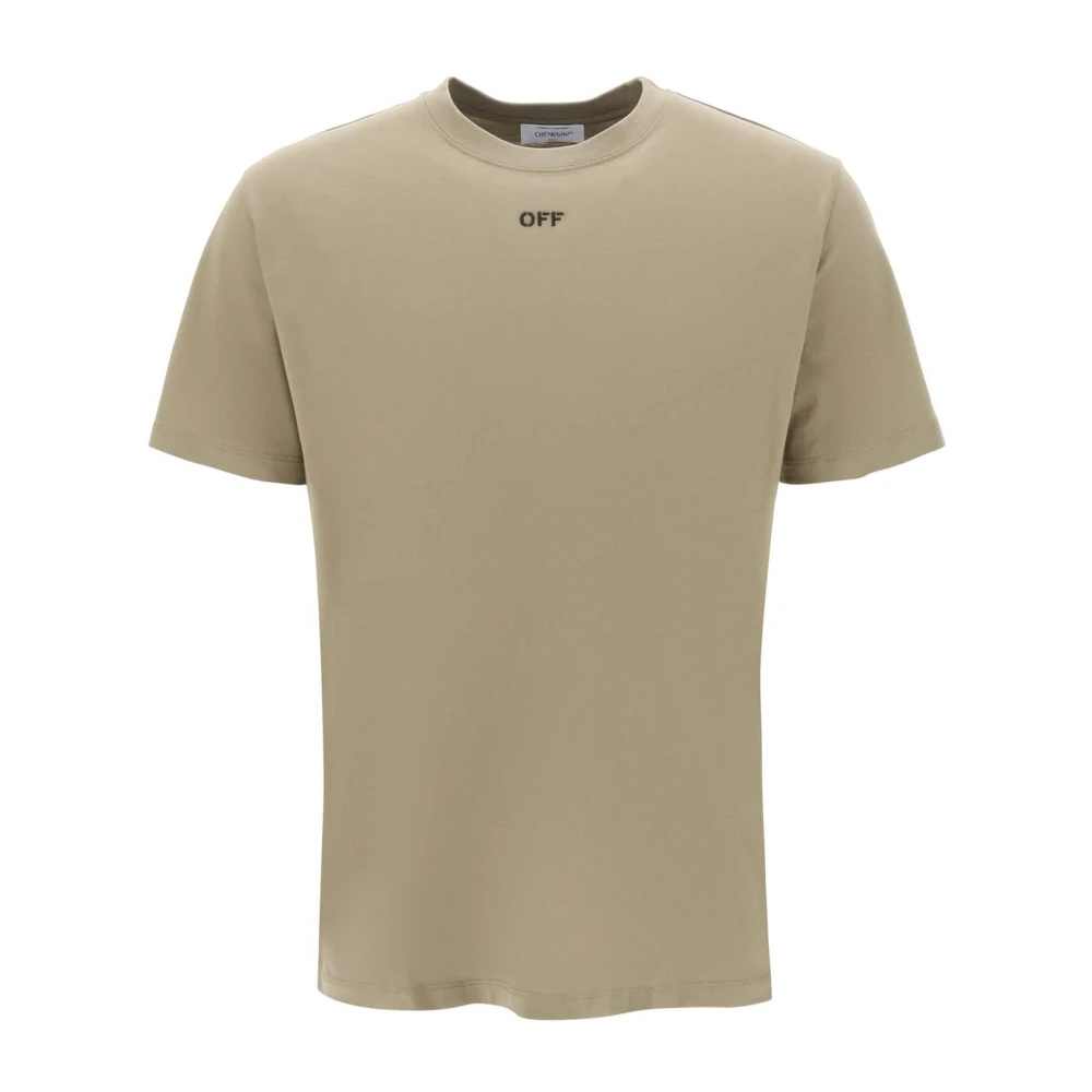 Off White T-shirt med pilbroderi Green, Herr