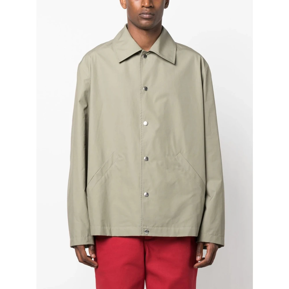 Jil Sander Luxe wollen shorts in olijfgroen Green Heren