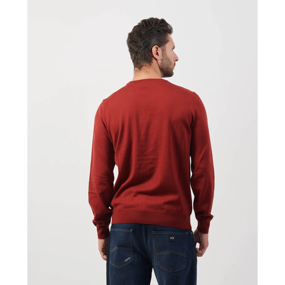 Hugo Boss Rode Crewneck Wollen Trui Red Heren
