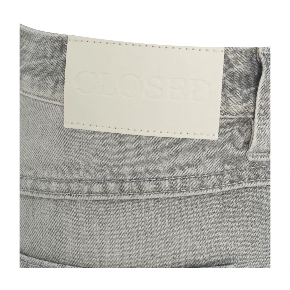 closed Grijze Wide Leg Jeans met Logo Patch Gray Dames