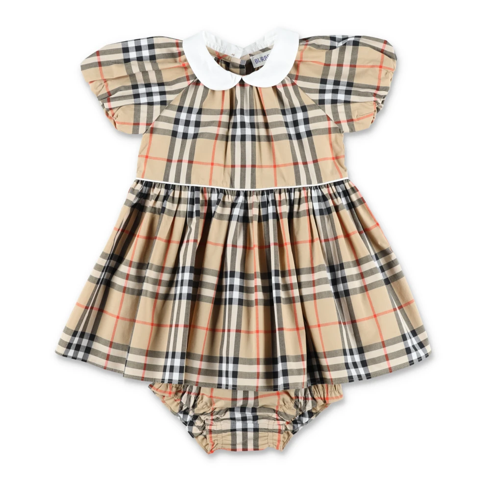Burberry Boys Beige Check-Pattern Pocket Romper - Kids Sets - 9 M - Kids