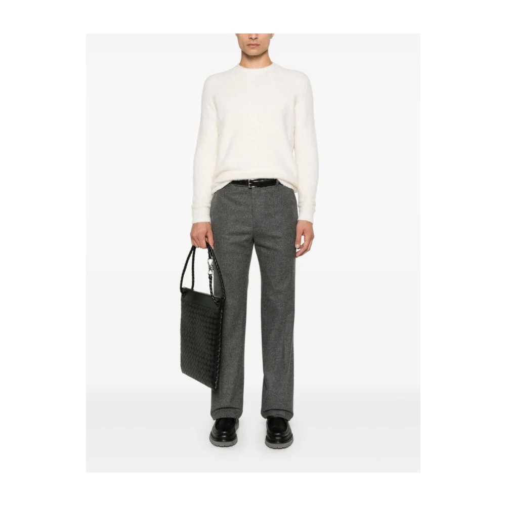 Roberto Collina Gezellige Pullover met Textuurhals Beige Heren