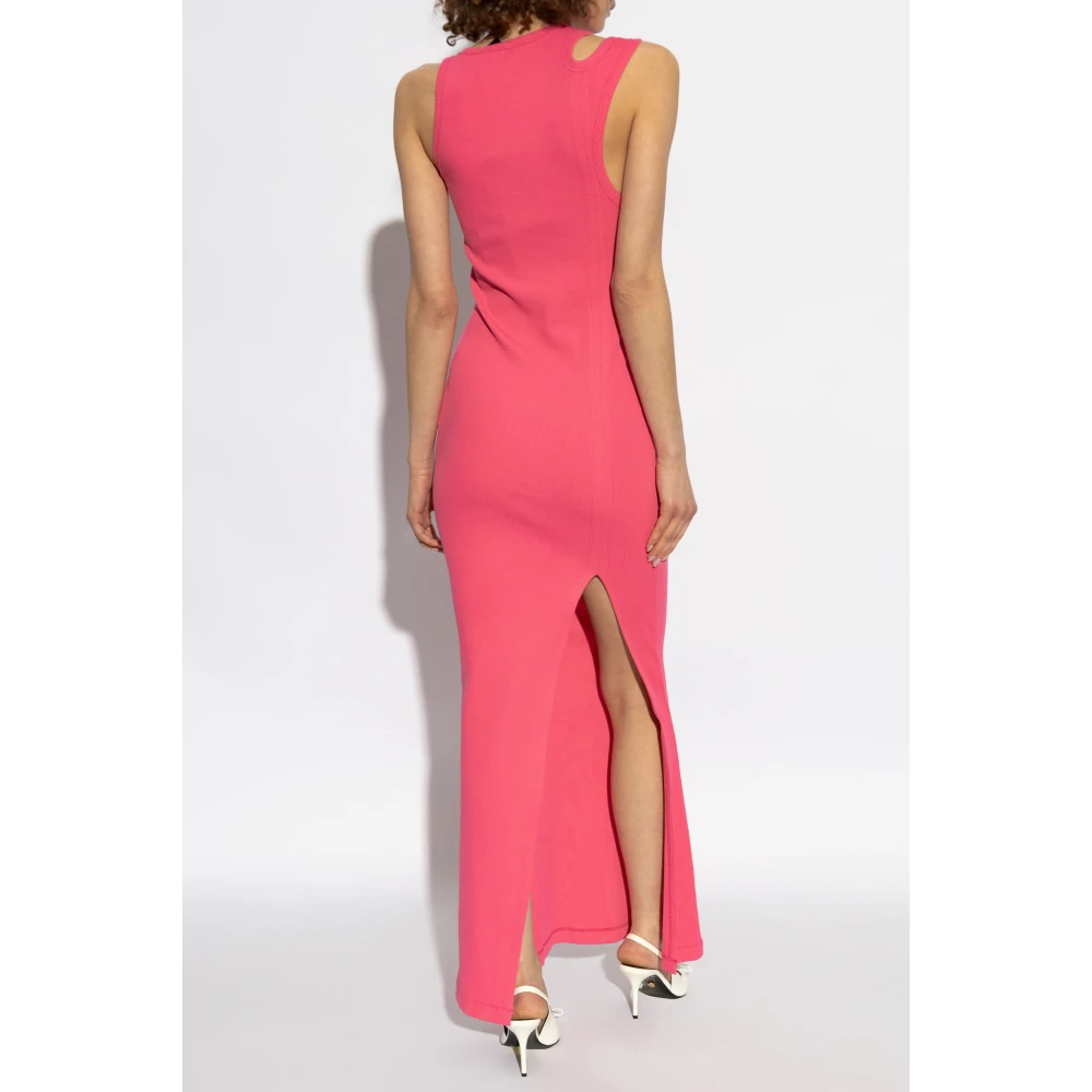Versace Jeans Couture Geribbelde bandjurk Pink Dames