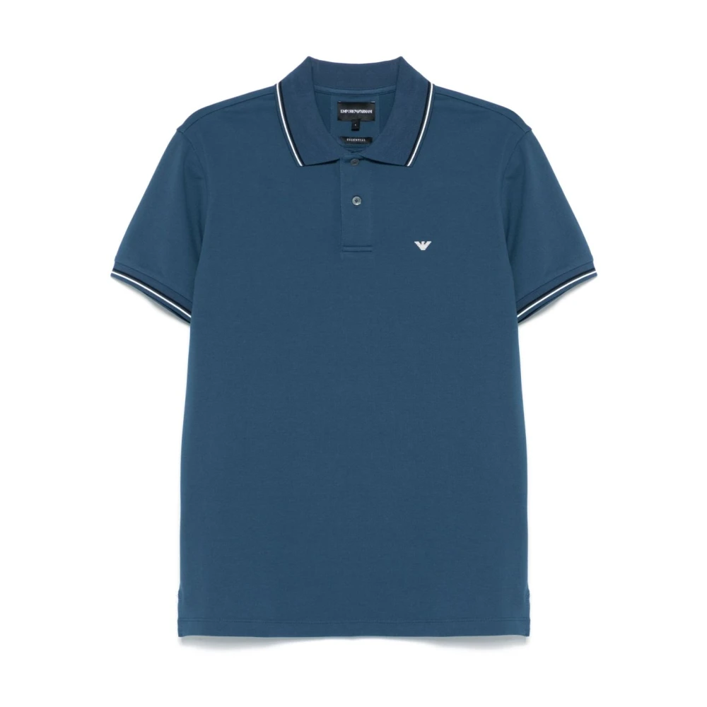 Emporio Armani Blauwe T-shirts en Polo's met Streepdetail Blue Heren
