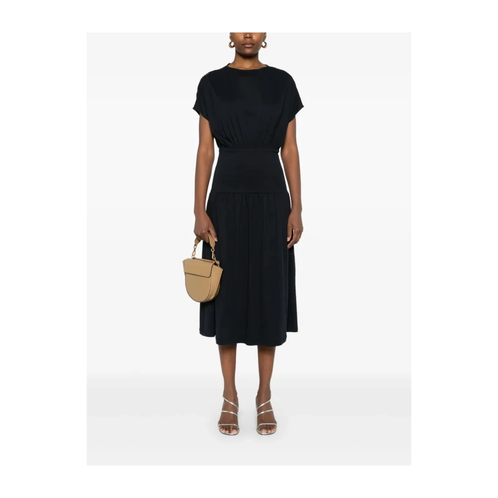 Fabiana Filippi Elegante Katoenmix Jurk Black Dames