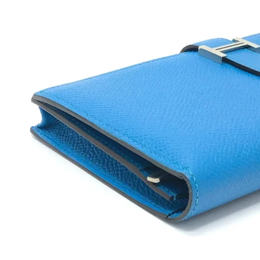Hermès Vintage Pre-owned Leather wallets Blue Dames