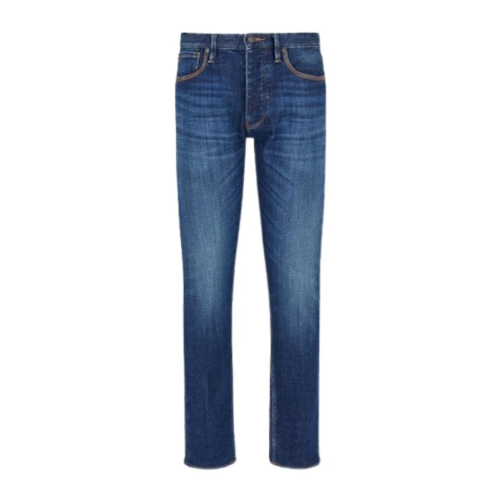 Emporio Armani Slim Fit Denim Blauwe Jeans Blue Heren
