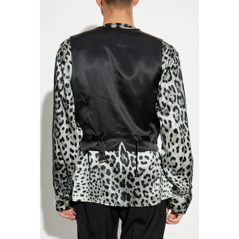 Dolce & Gabbana Zijden smokingvest Black Heren
