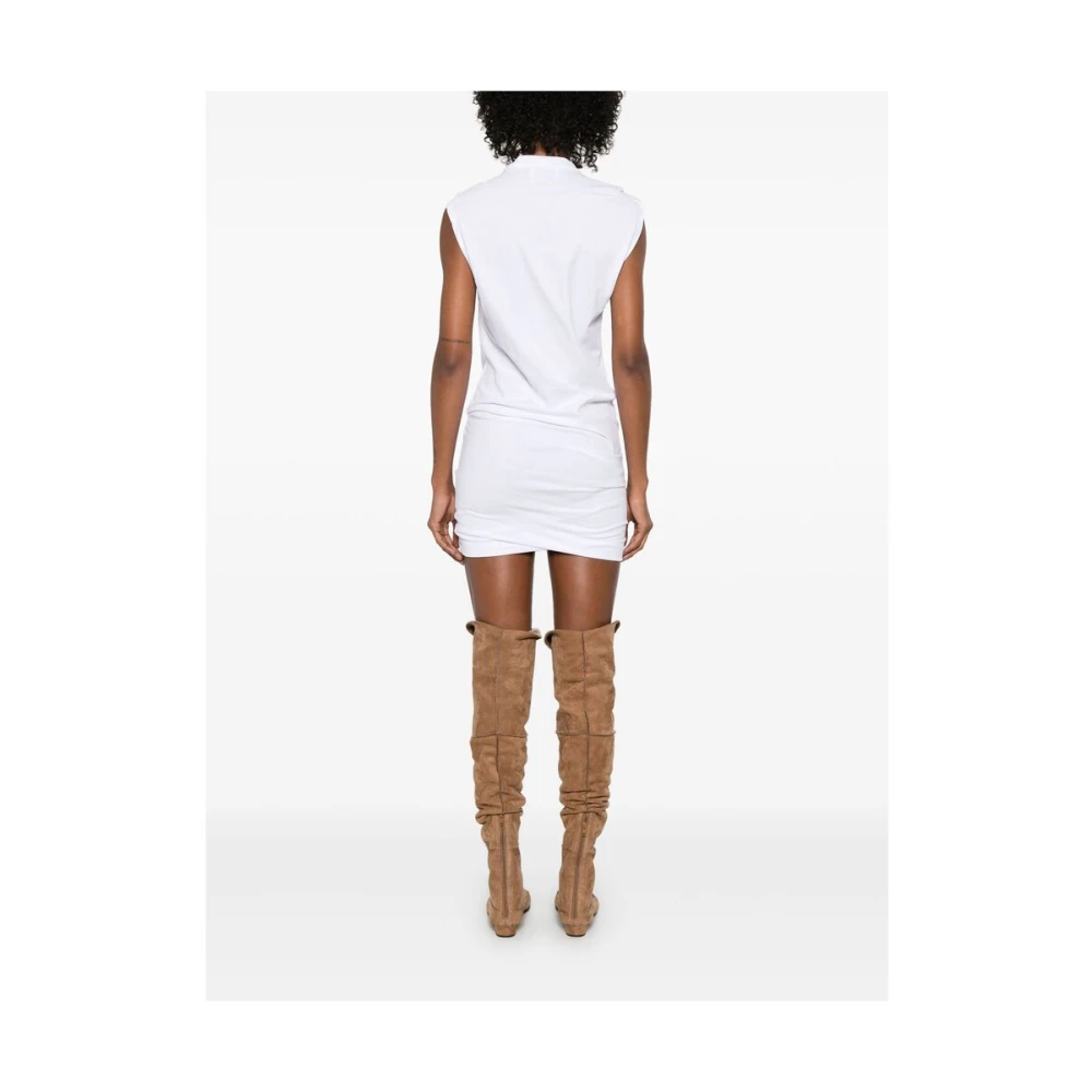 Isabel marant Witte Knoopdetails Asymmetrische Hals Jurk White Dames