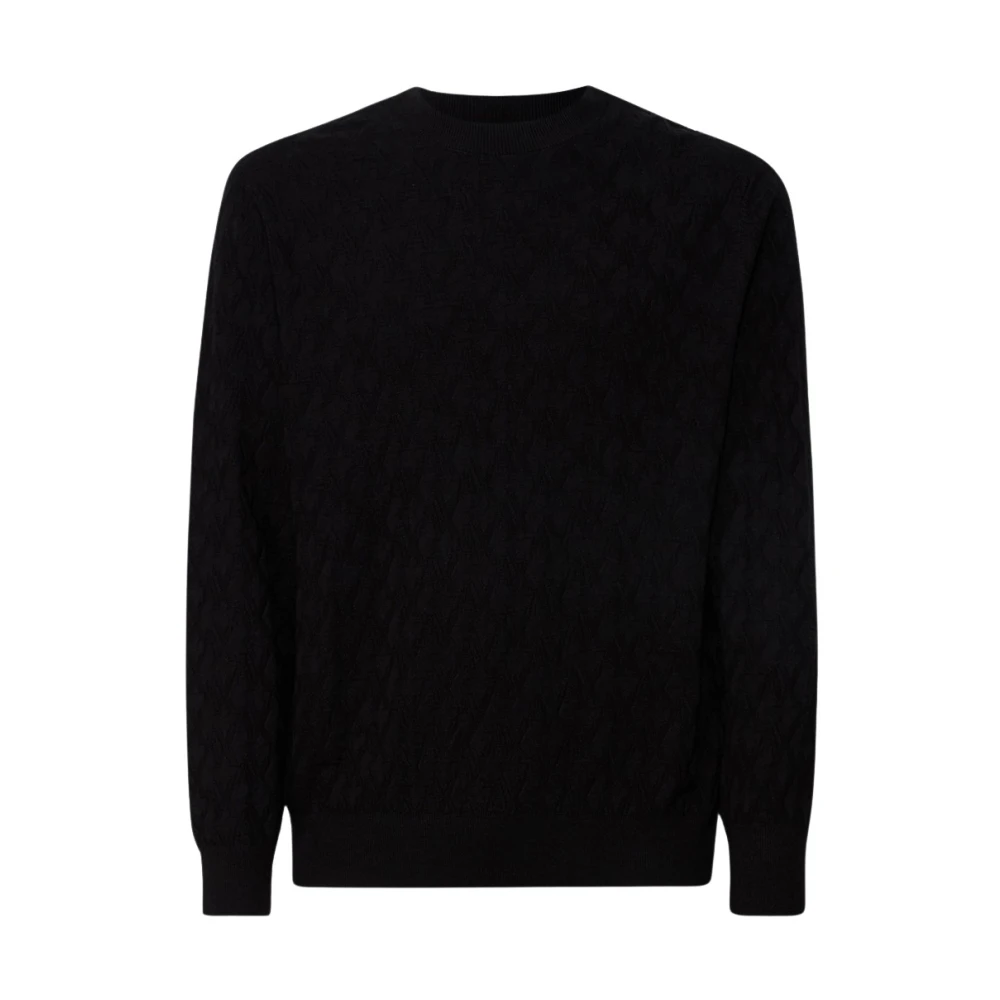 Emporio Armani Zwarte Sweater Logo Pullover Black Heren