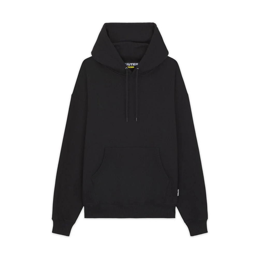 Iuter Zwarte Katoenen Hoodie Herfst Winter 2024 Black Heren