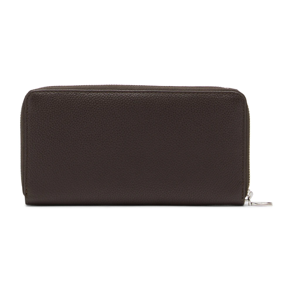 Diesel Leather zip-around wallet with logo plaque Brown Heren