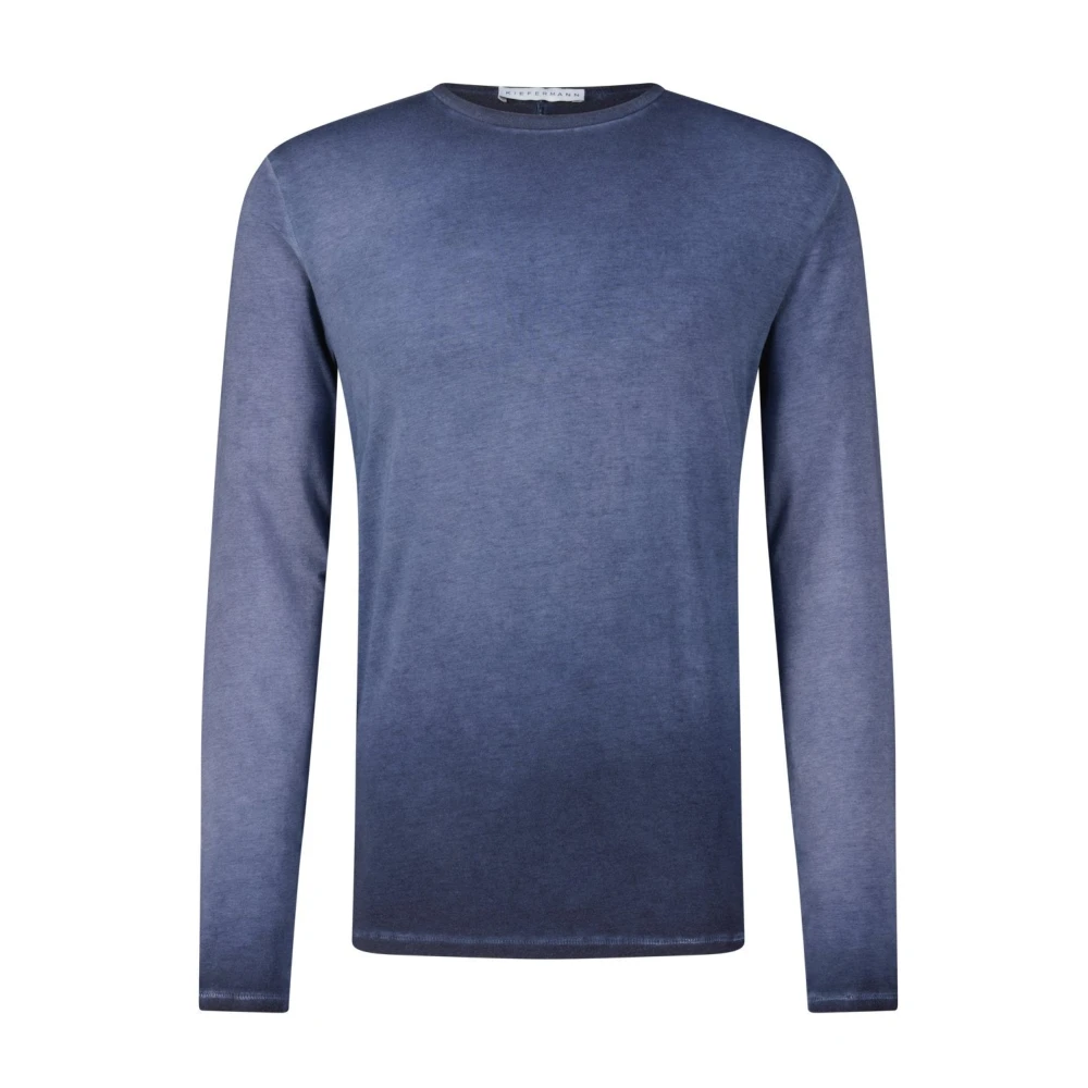 Kiefermann Casual Gewassen Longsleeve Katoen Mix Shirt Blue Heren