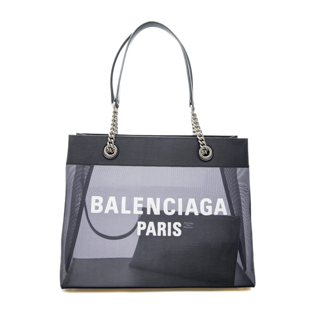 Balenciaga Duty Free Shopper Tas met Leren Details Black Dames