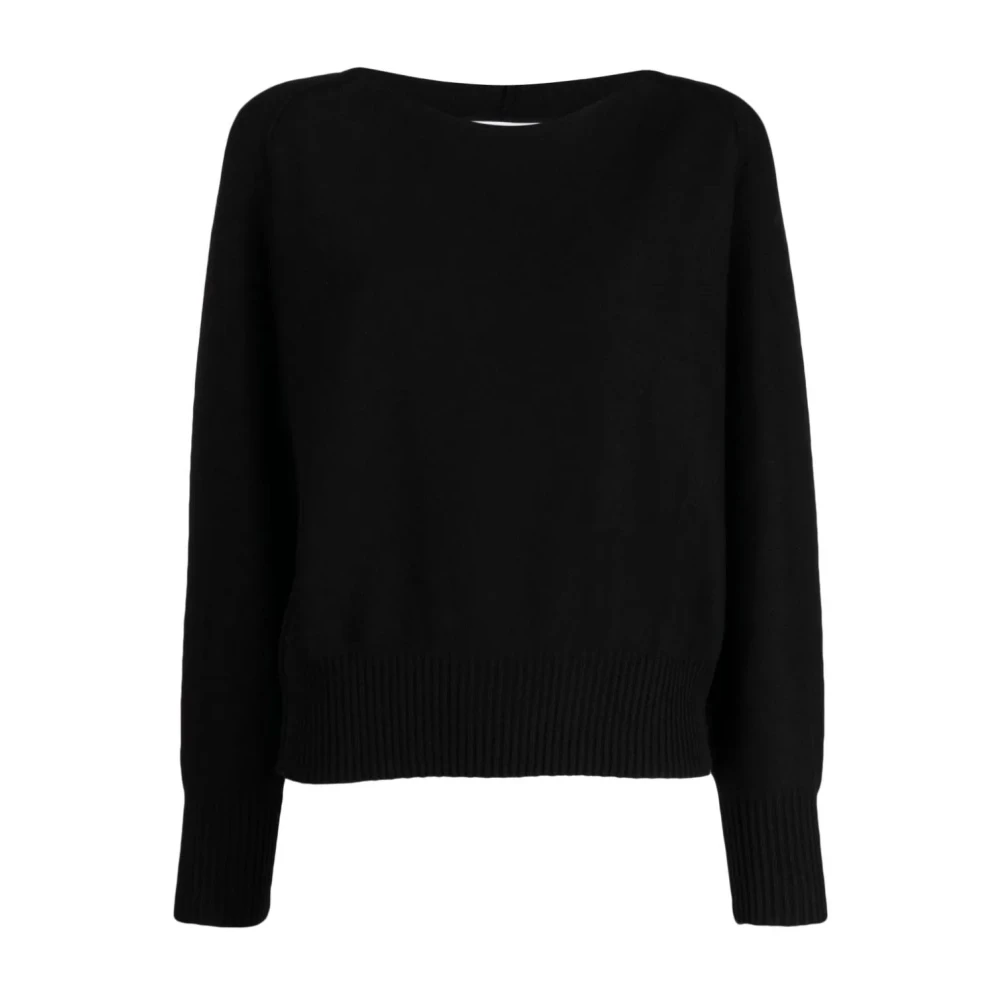 DKNY Casual Zwarte Trui met Gestikte Schouders Black Dames