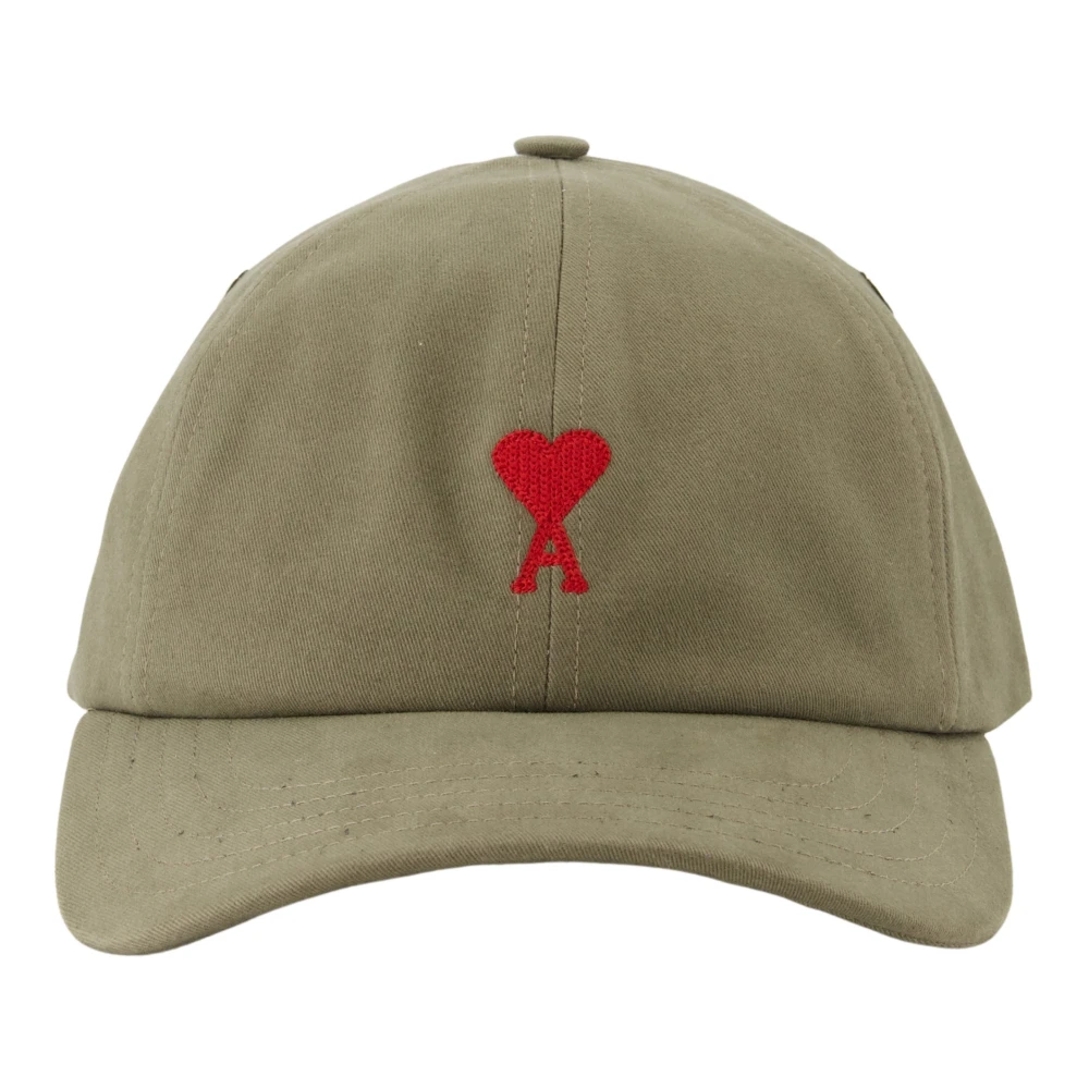 Ami Paris Hart Cap Groen Khaki Lente-Zomer 2025 Green Unisex