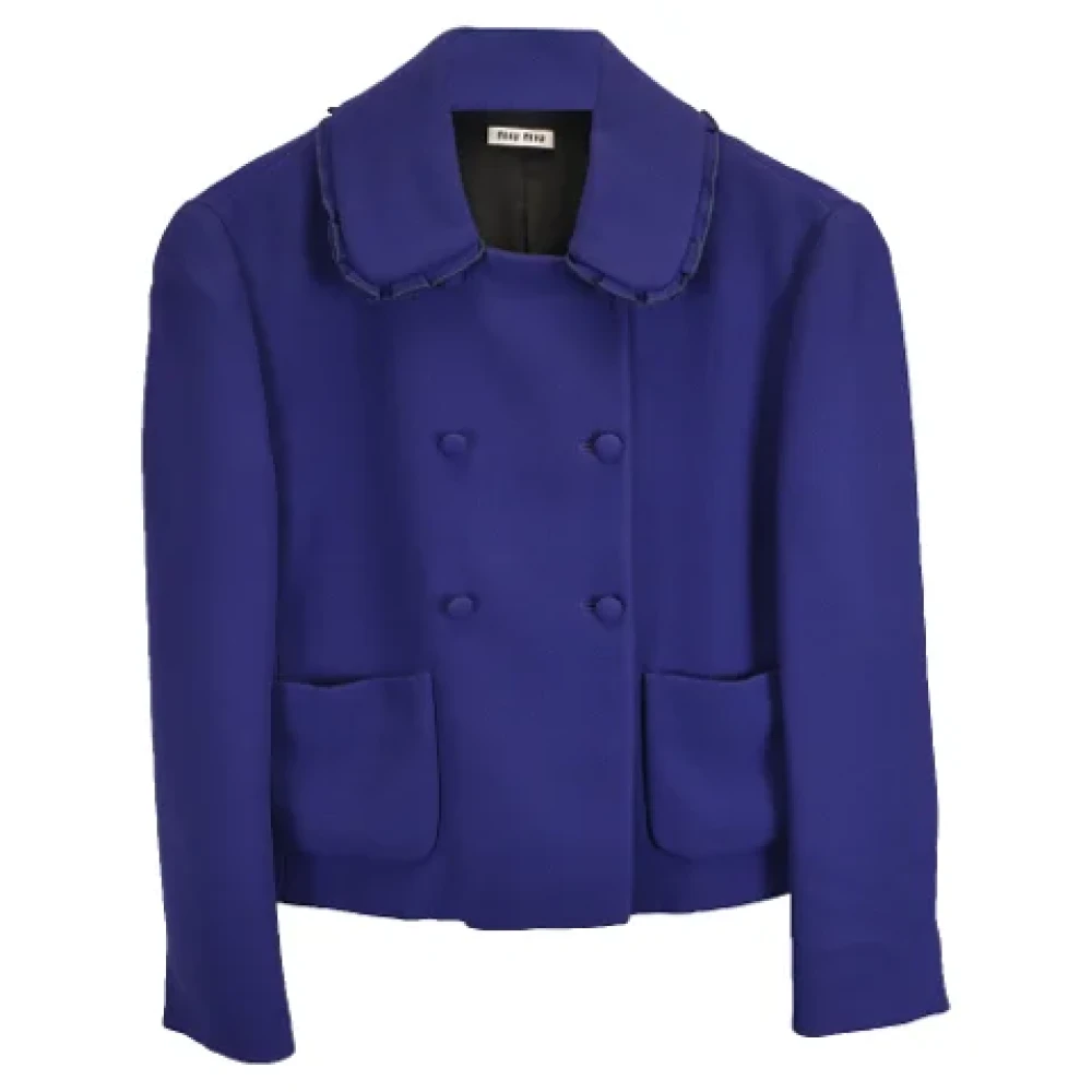 Miu Pre-owned Wool outerwear Blue Dames