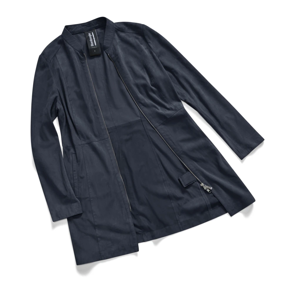 BomBoogie Naly Lange Leren Jas Blue Dames