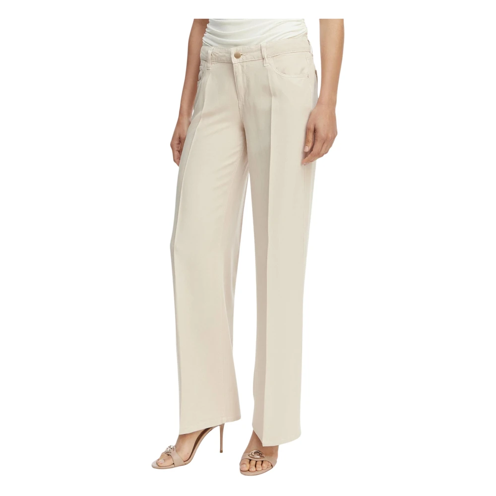 Guess Beige Palazzo Trousers - Female - Wide Trousers - W25 L32 - Trousers
