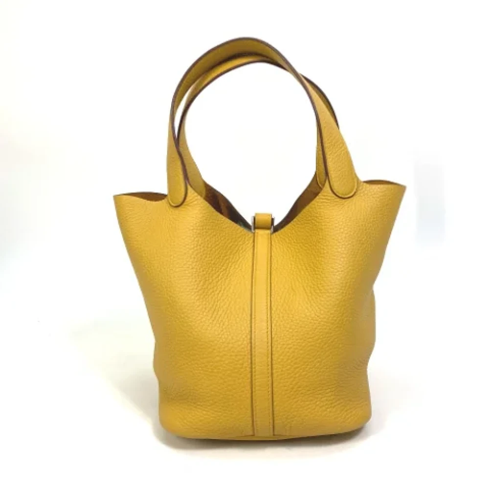 Hermès Vintage Pre-owned Leather handbags Yellow Dames