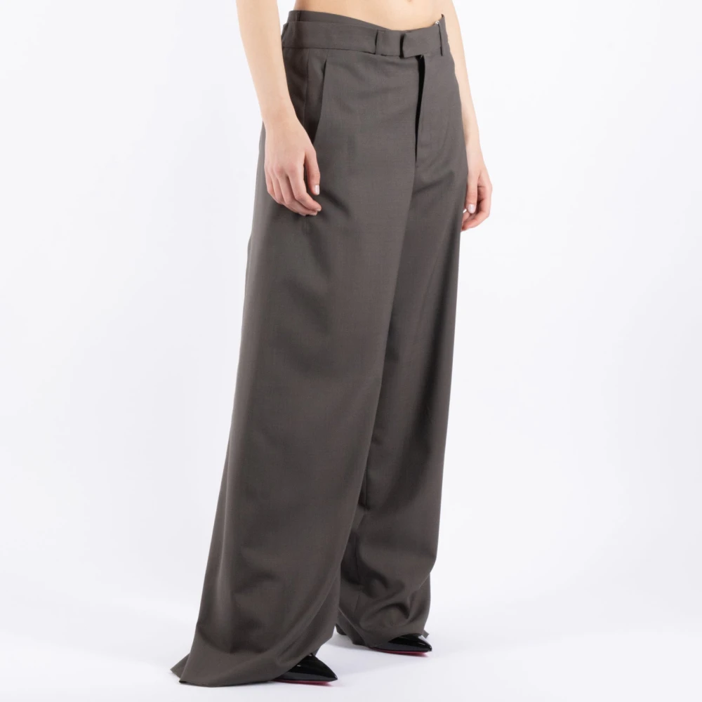 MM6 Maison Margiela Wijde Pijp Wol Broek Gray Dames