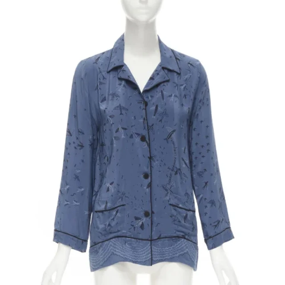 Valentino Vintage Pre-owned Silk tops Blue Dames
