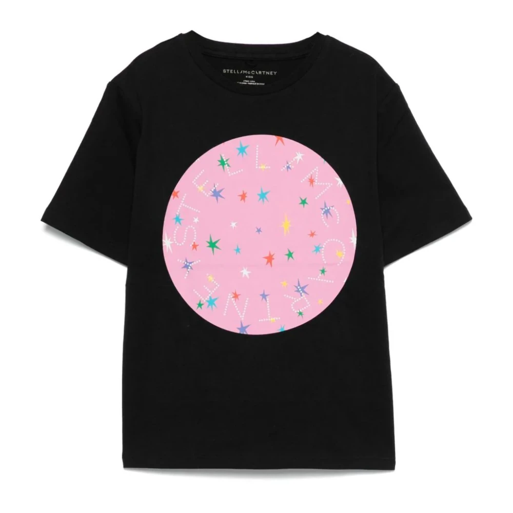 Stella McCartney Svart Jersey T-shirt med Stjärntryck Black, Flicka