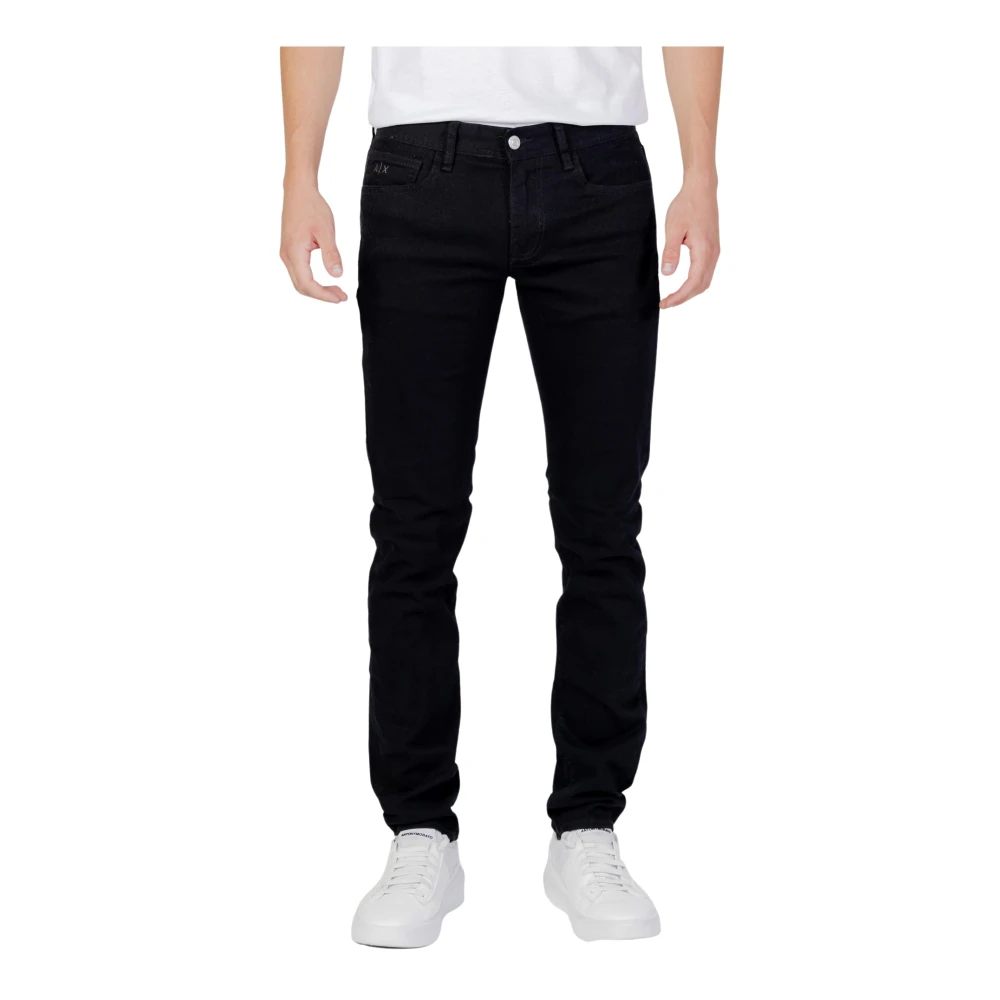 Armani Exchange Zwarte Zip Jeans Herfst Winter Black Heren