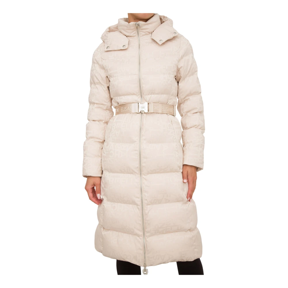 Elisabetta Franchi Stijlvolle Polyester Winterjas Beige Dames