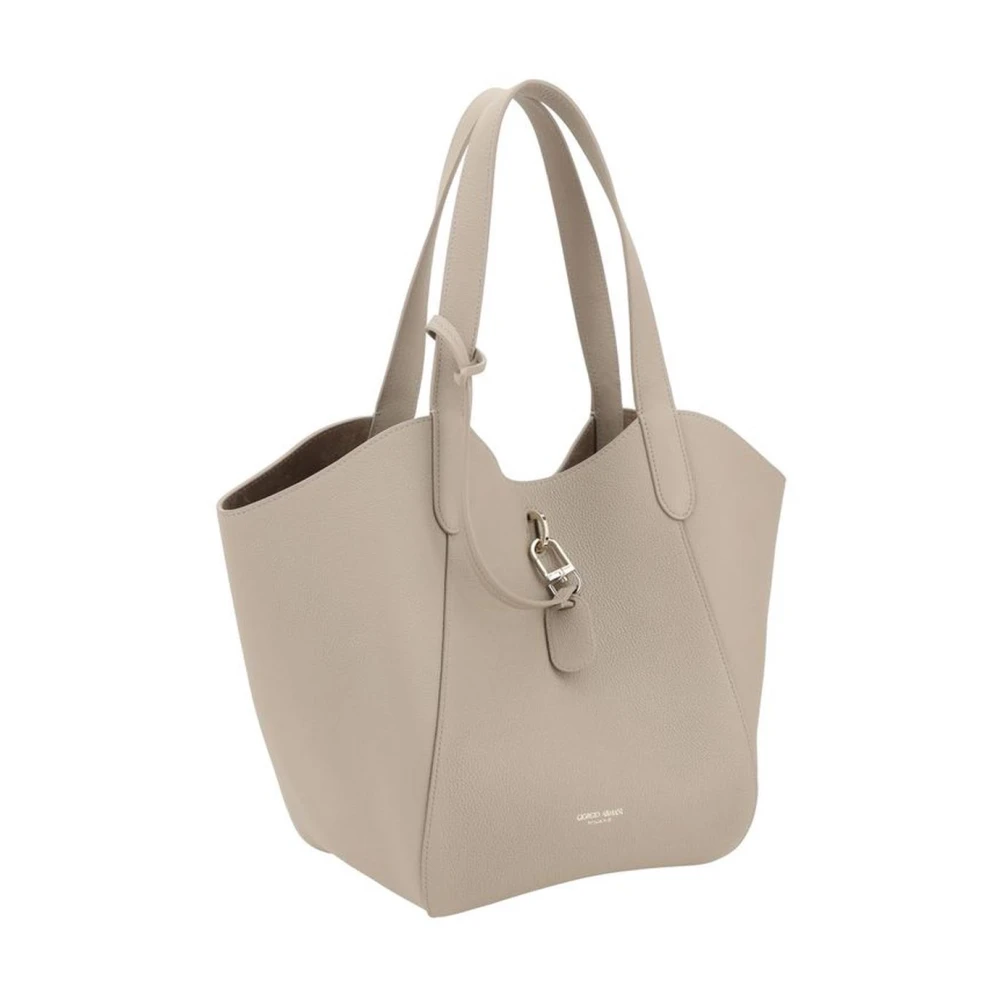 Giorgio Armani Monogram Leren Schoudertas Gray Dames