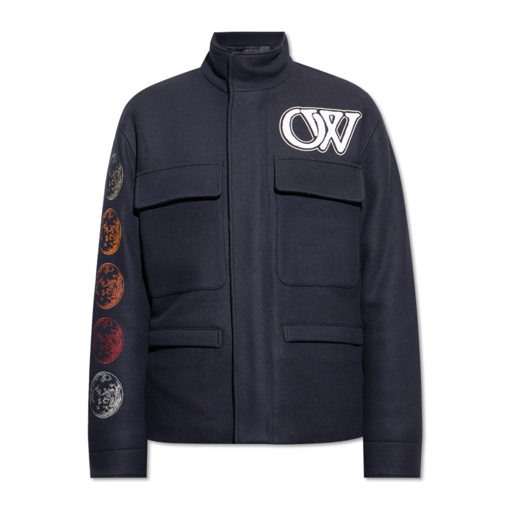 Off White Jacka med logotyp Blue, Herr