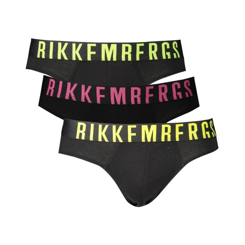 Bikkembergs Zwarte Katoenen Briefs 3Pack Black Heren