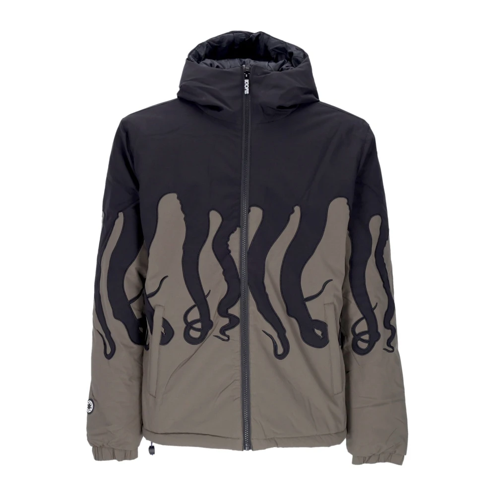 Octopus Men's Green Light Jackets, M, Army Layer Puffer Jacket With Hood