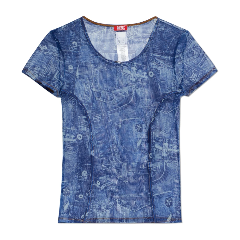 Diesel Women's Blue Kasia-Dnm Top - T-Shirts - S - Tops