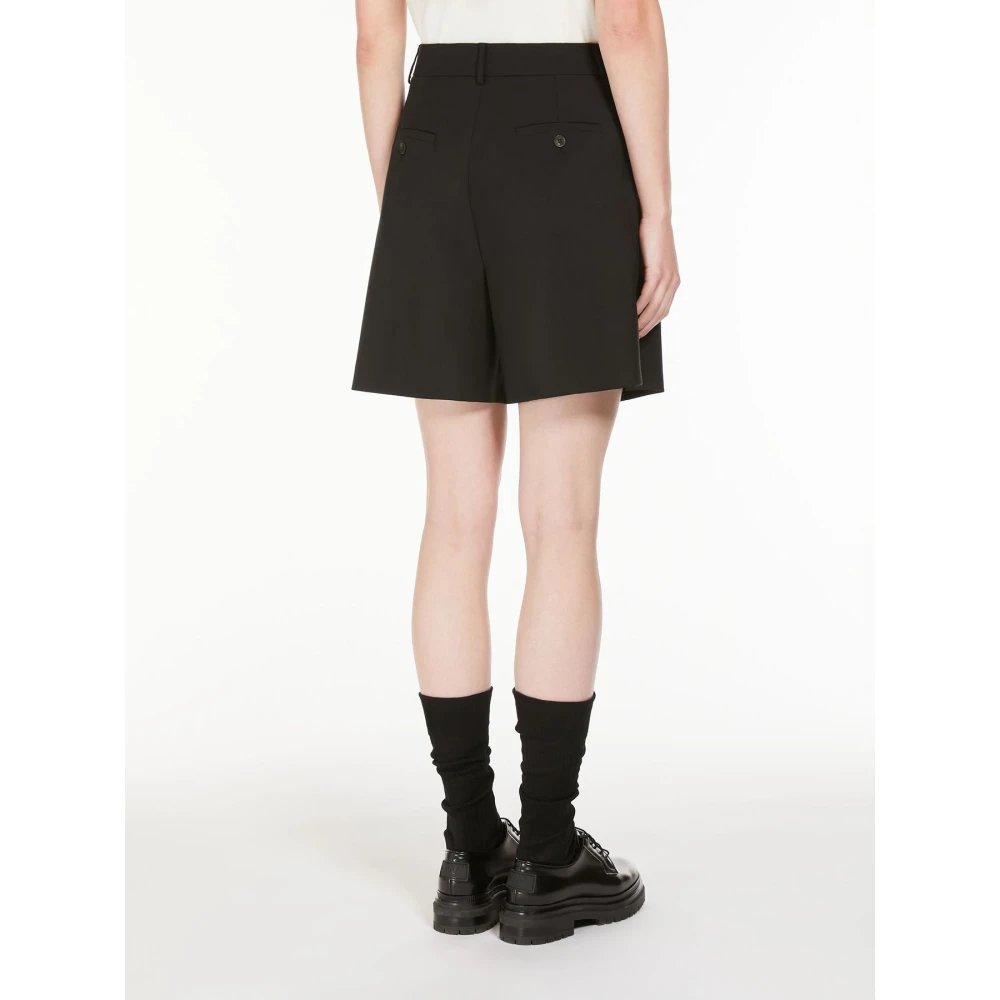Max Mara Weekend Zachte wollen Bermuda shorts Black Dames