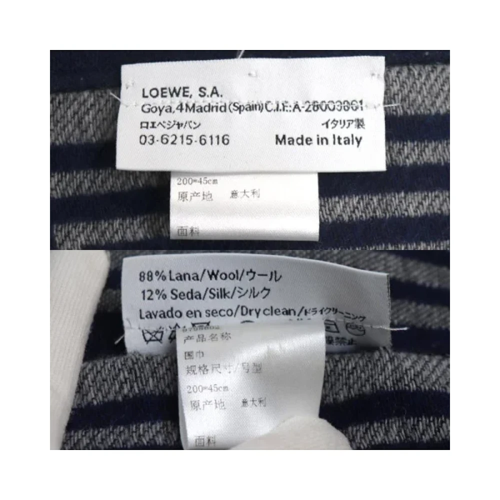 Loewe Pre-owned Wool scarves Blue Dames