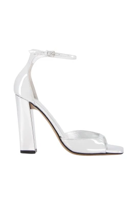 Silver Spegel Läder Sandaler
