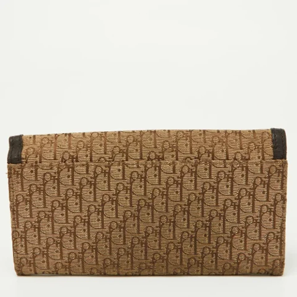 Dior Vintage Pre-owned Canvas wallets Beige Dames