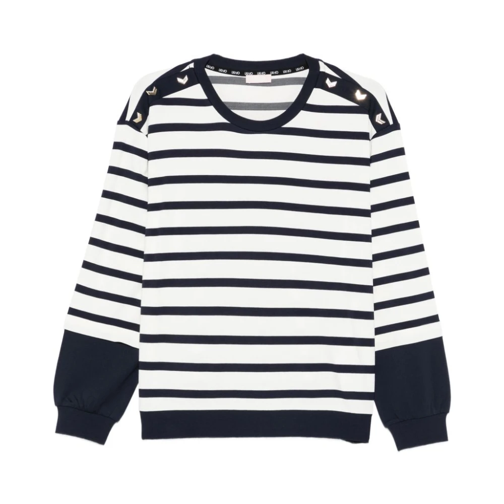 Liu Jo Women's Multicolor Round-Neck Knitwear, M, Striped Sweatshirt