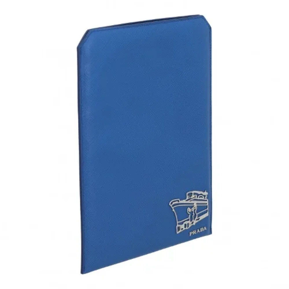 Prada Vintage Pre-owned Leather home-office Blue Dames