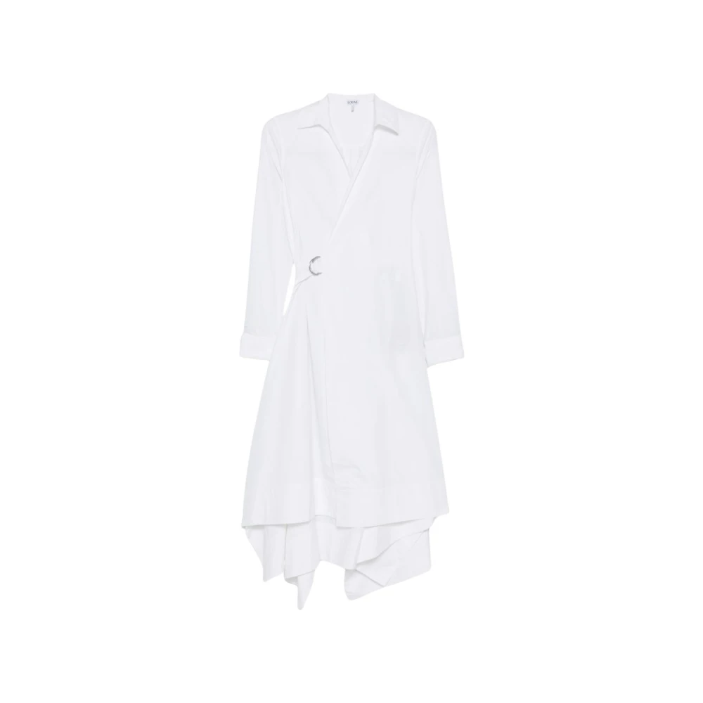 Loewe Women's White Draped Midi Dress