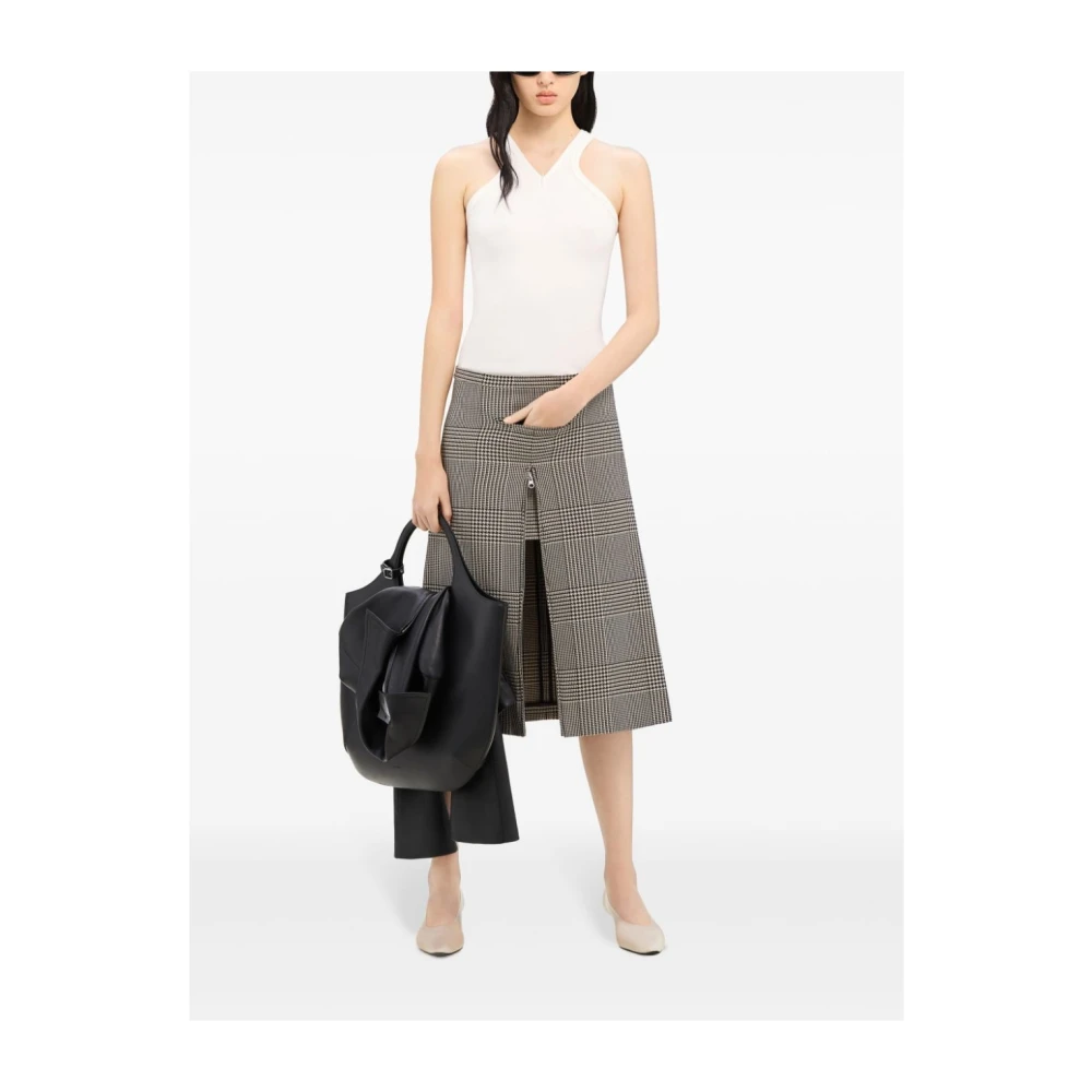 Courrèges Midi Rok in Zandkleur Gray Dames