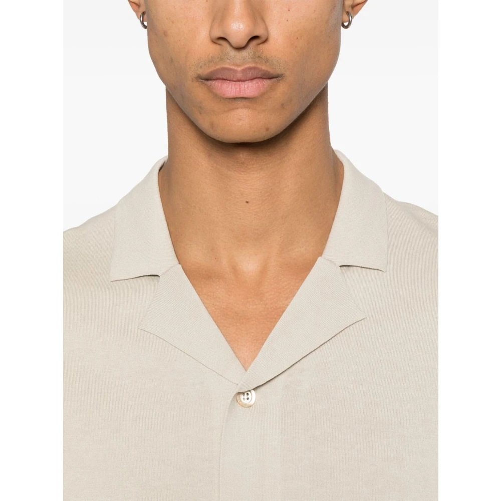 Aspesi Beige Camp Kraag Shirt Korte Mouwen Beige Heren