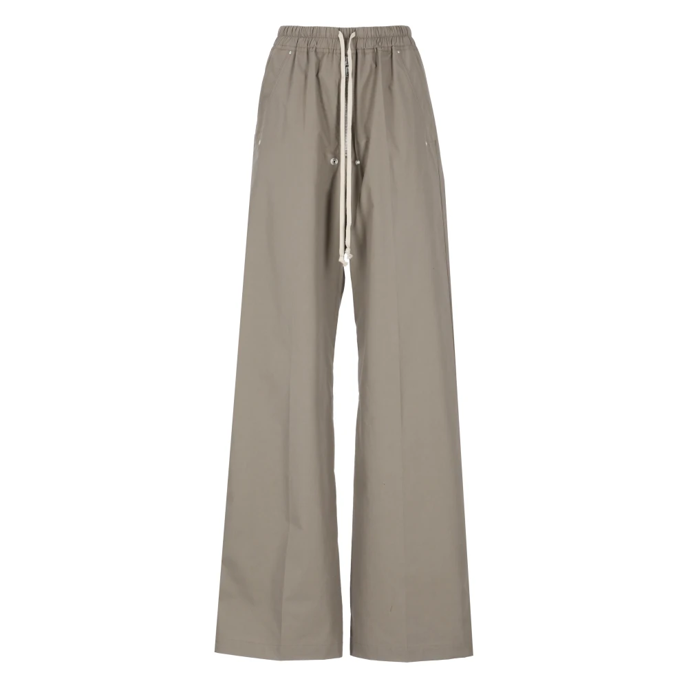 Rick Owens Groene katoenen broek met trekkoord Green Dames