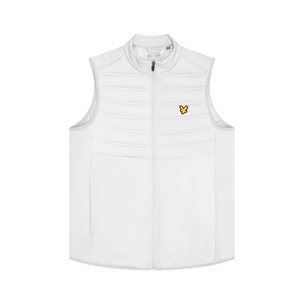 Lyle & Scott Hybride Double Baffle Gilet Jas White Heren