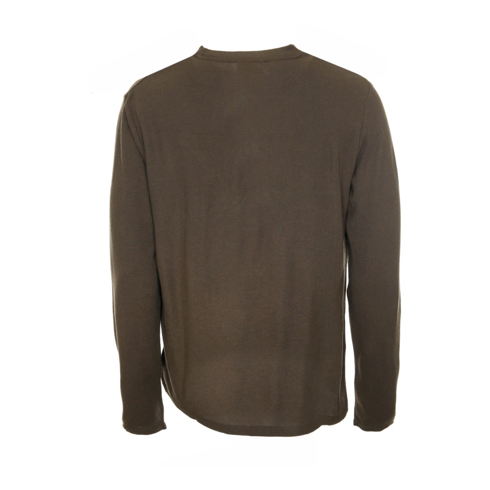Nn07 Wafel Gebreide Longsleeve Shirt Green Heren