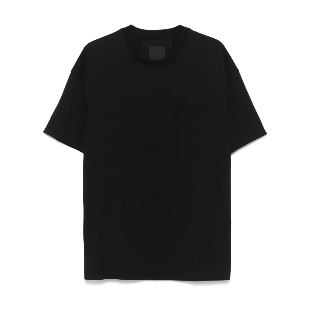 Givenchy Zwart T-shirt met reliëflogo Black Heren